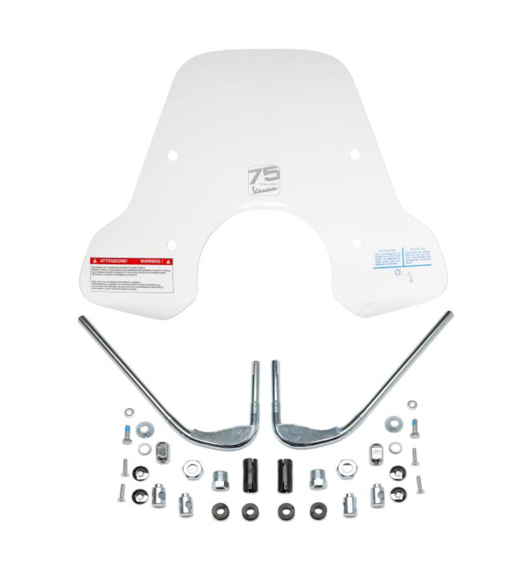 Parabrisas grande con soporte, 75 Aniversario para Vespa Primavera
