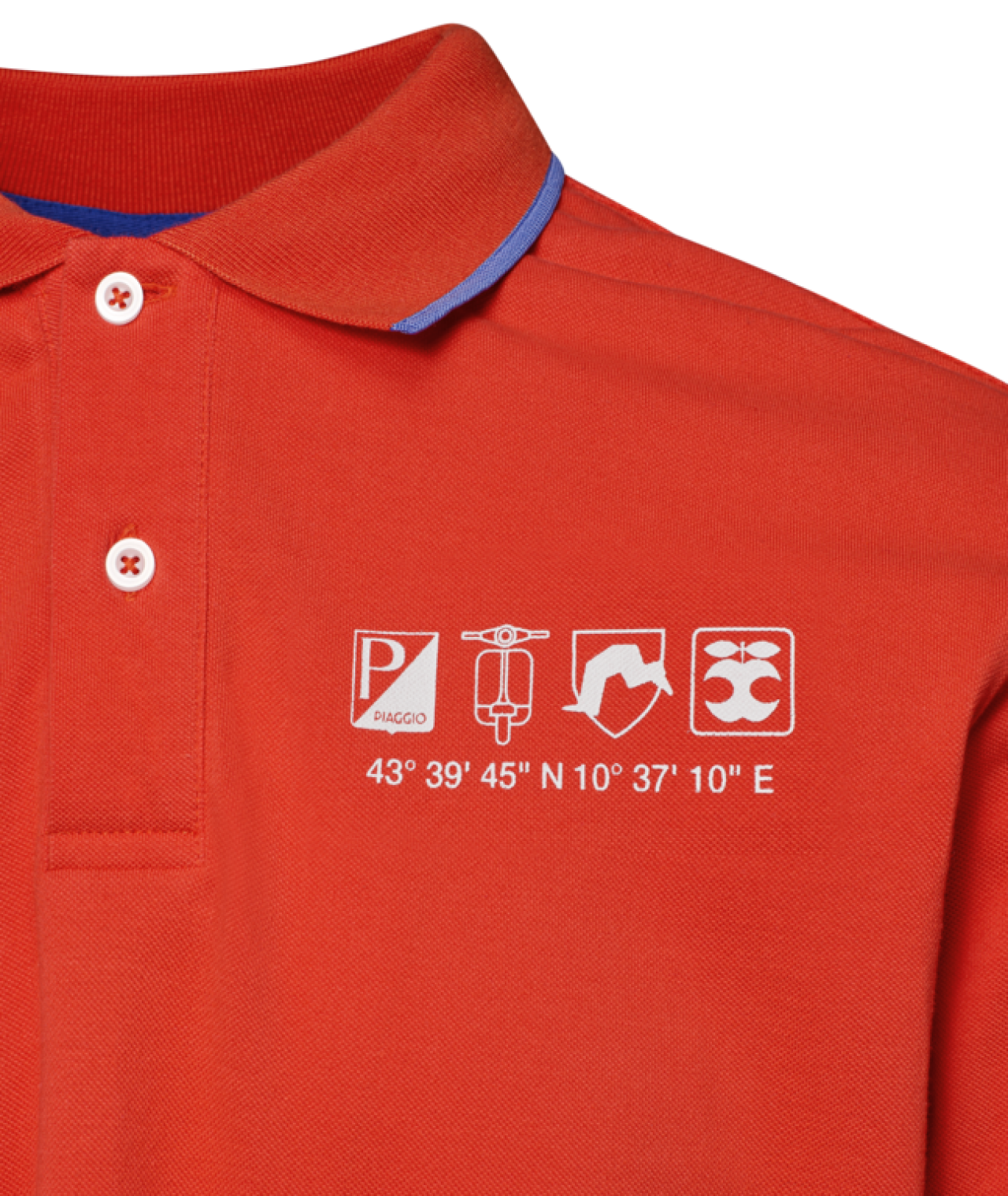Camiseta polo Vespa naranja «Flame», colección DEC