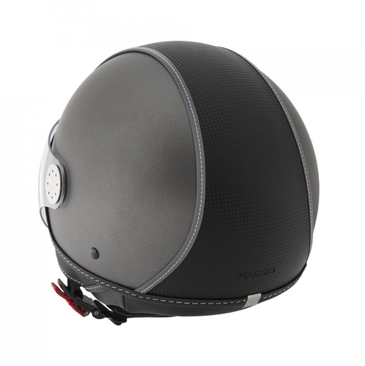 Casco Piaggio Demi Jet, piel carbono, gris, mate - talla XS