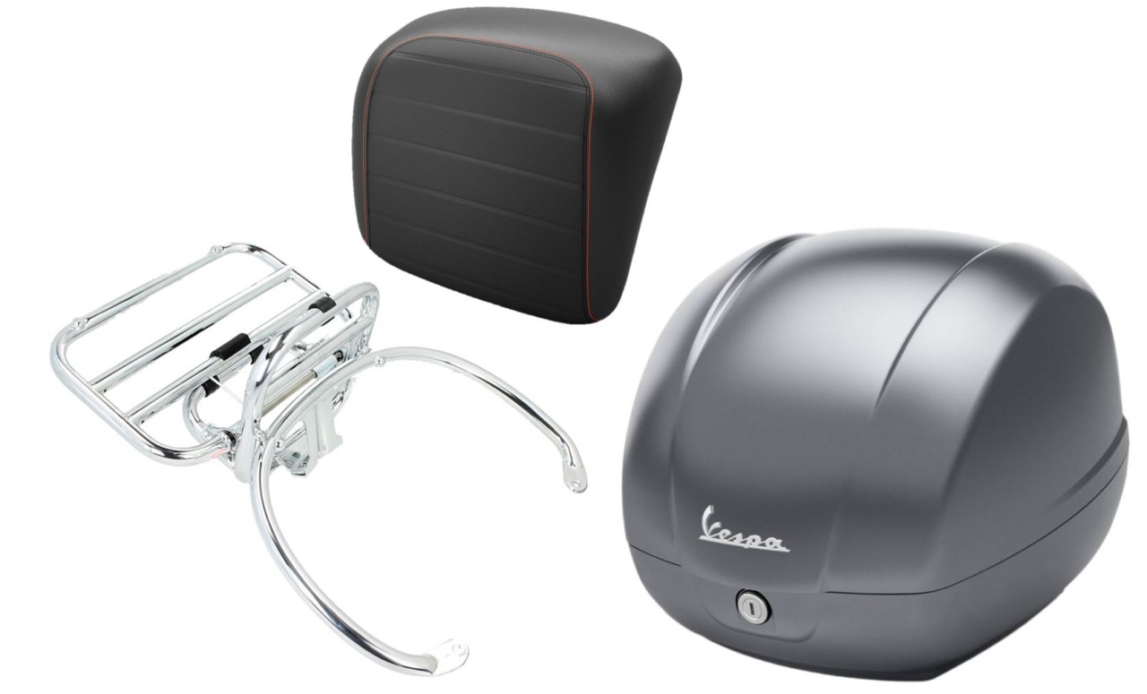 Kit baúl 36L gris titanio (707/C), portaequipajes cromado para Vespa GTS 125/300/310