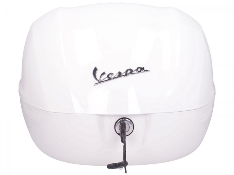 Baúl trasero para Vespa de 32 l, blanco brillante, 544, sin respaldo