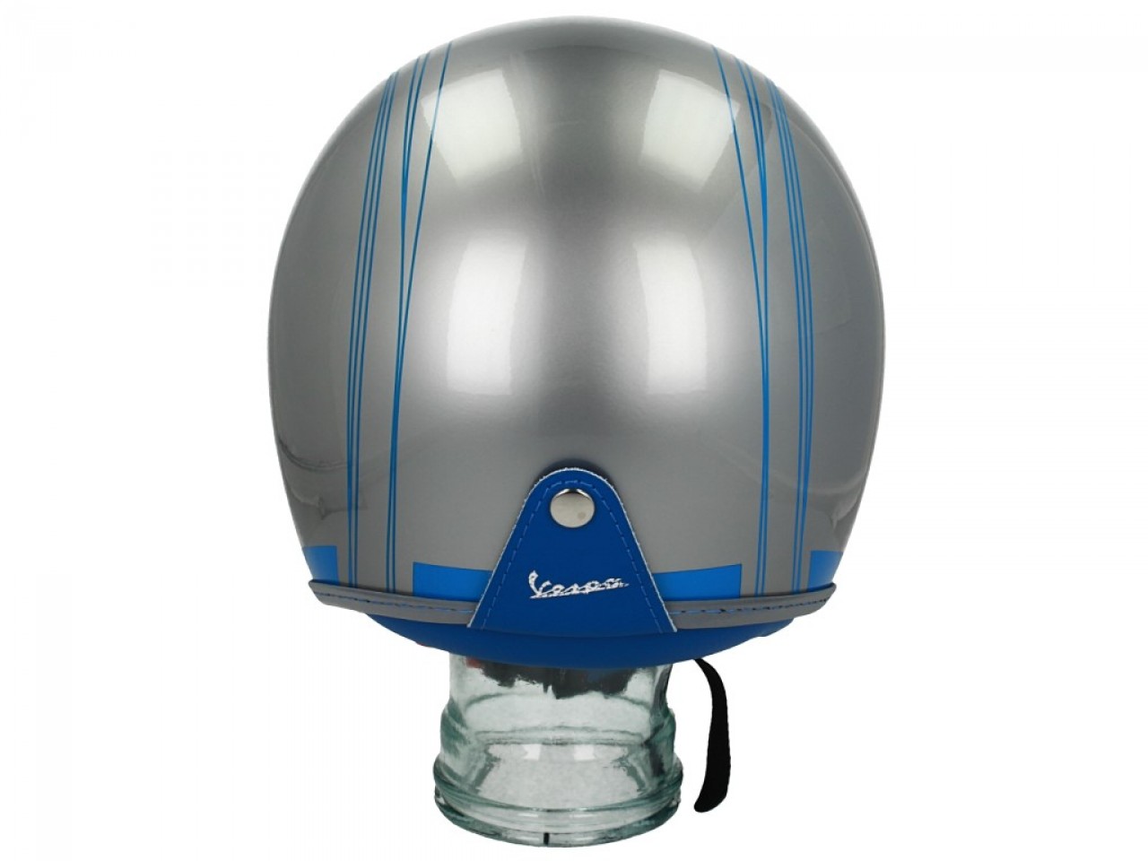 Casco jet Vespa Elettrica Tech blu (Bluetooth) plata