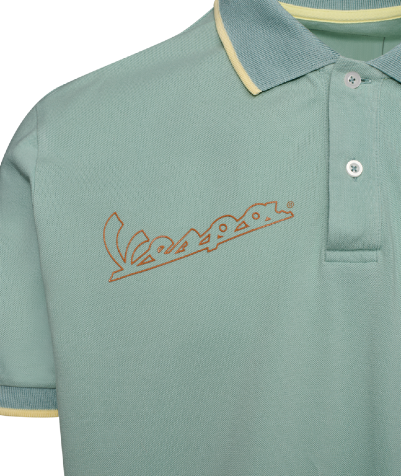 Camiseta polo Vespa «Origin» verde, colección DEC
