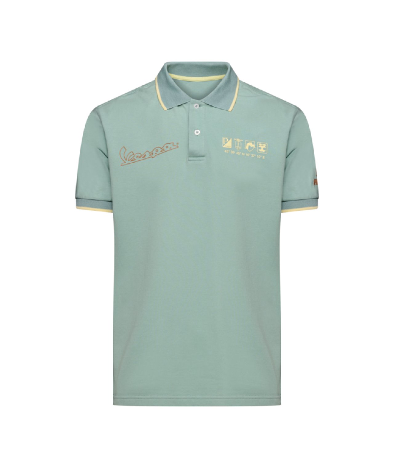 Camiseta polo Vespa «Origin» verde, colección DEC