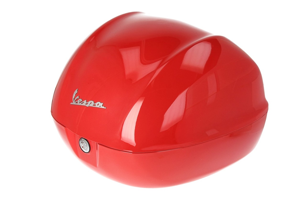 Baúl trasero para Vespa de 32 l, rojo brillante, 894, sin respaldo
