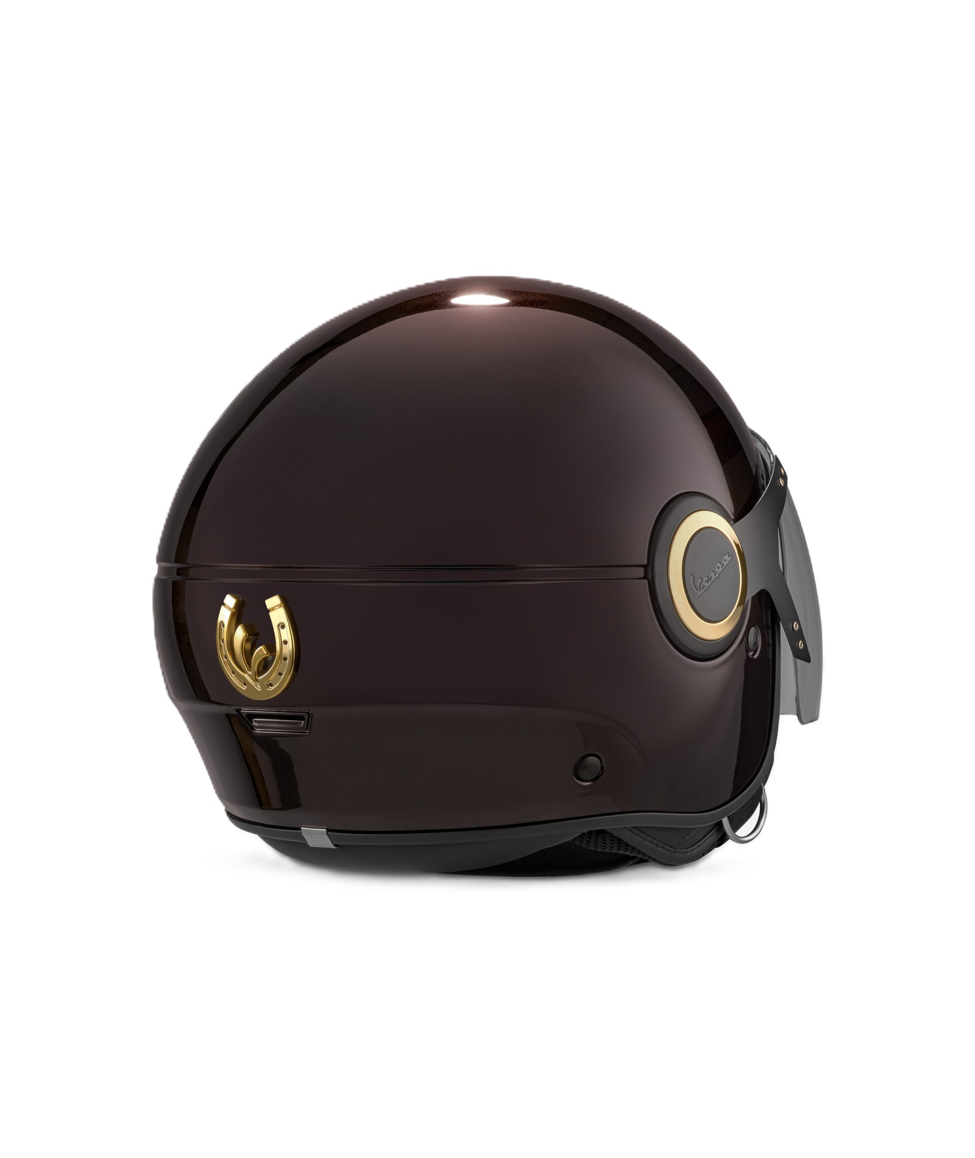 Casco jet Vespa Demi Jet 946 Horse, marrón brillante