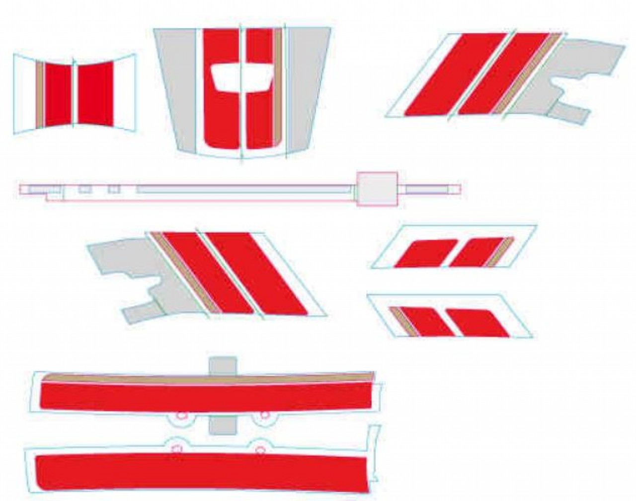 Set de decoración, Vespa GTS Racing Sixties - Rojo