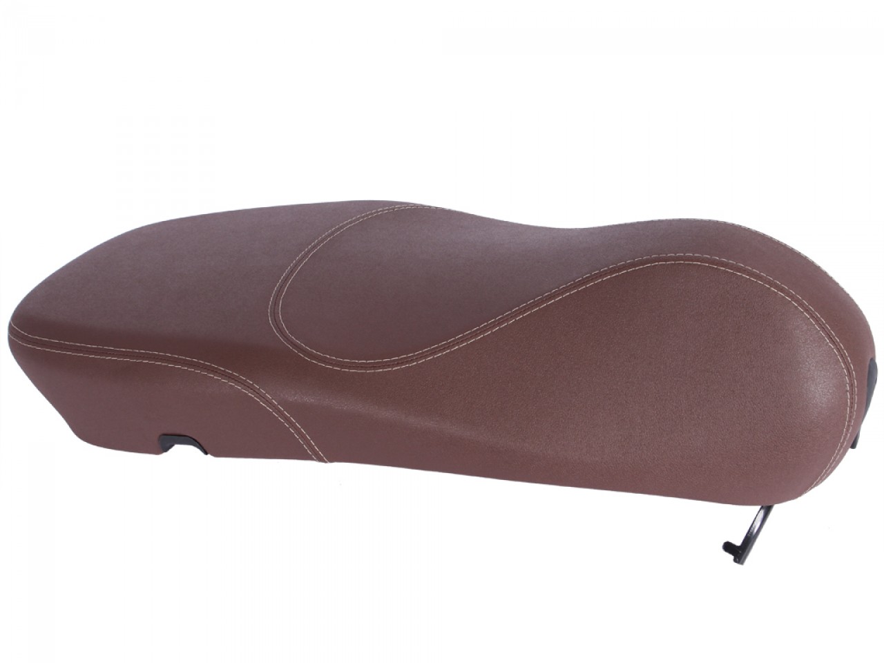 Banqueta de asiento Vespa original para Vespa Primavera en marrón con costuras blancas
