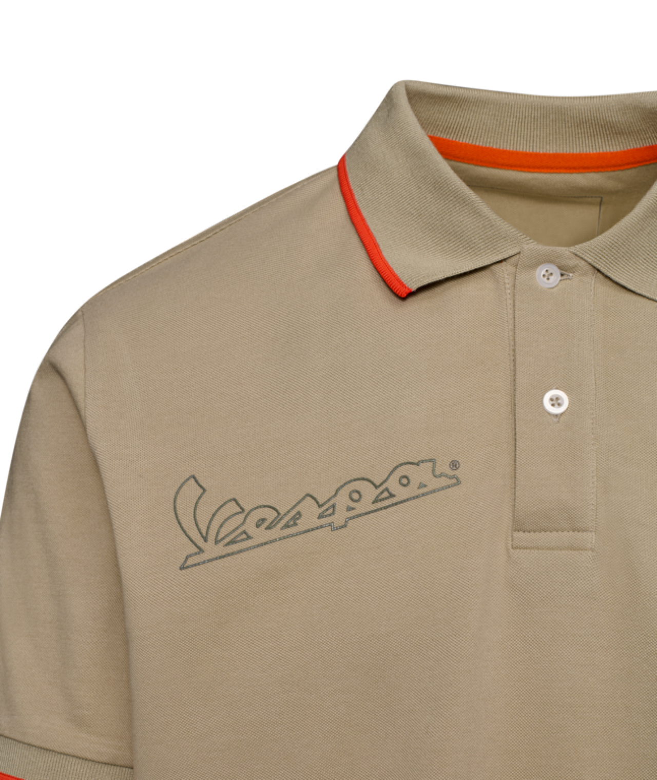 Camiseta polo Vespa Nomad beige, colección DEC