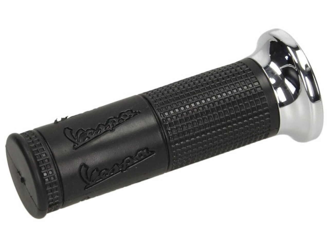 Maneta original negra "Logo/chrome" para Vespa ET/​LX/​LXV/​S/​Primavera/​Sprint 50-150ccm