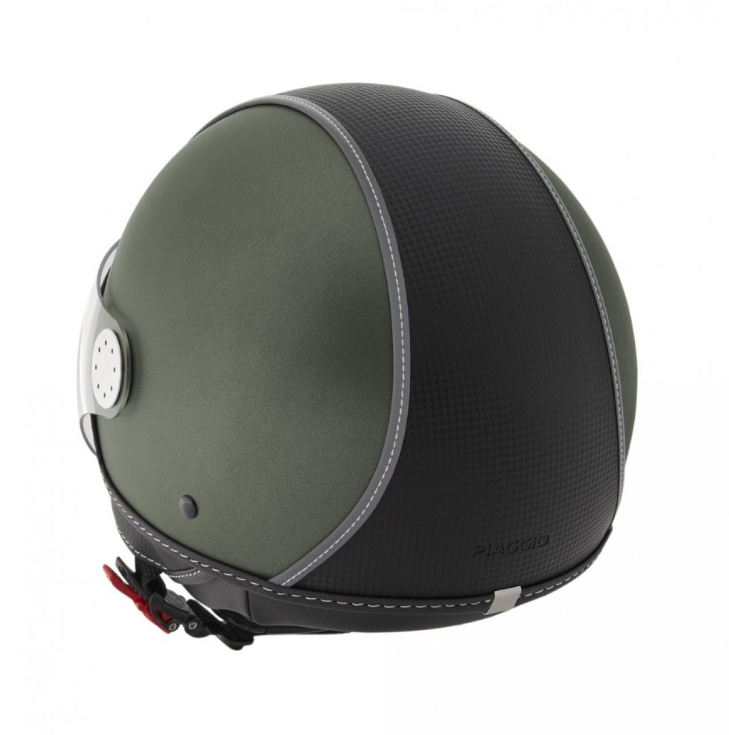 Casco Piaggio Demi Jet, Carbonskin, verde militar, mate